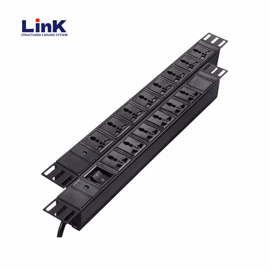 19" 6 Way Universal Standard Anti-Overload 6 Ports Universal PDU