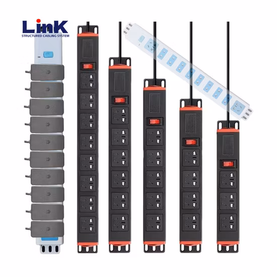 19" 6 Way Universal Standard Anti-Overload 6 Ports Universal PDU