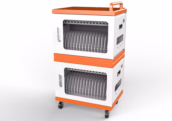 16 Ports AC Ipads Surfacebook Chromebook Multi Devices Storage and Charging Trolley Cabinets with PDU