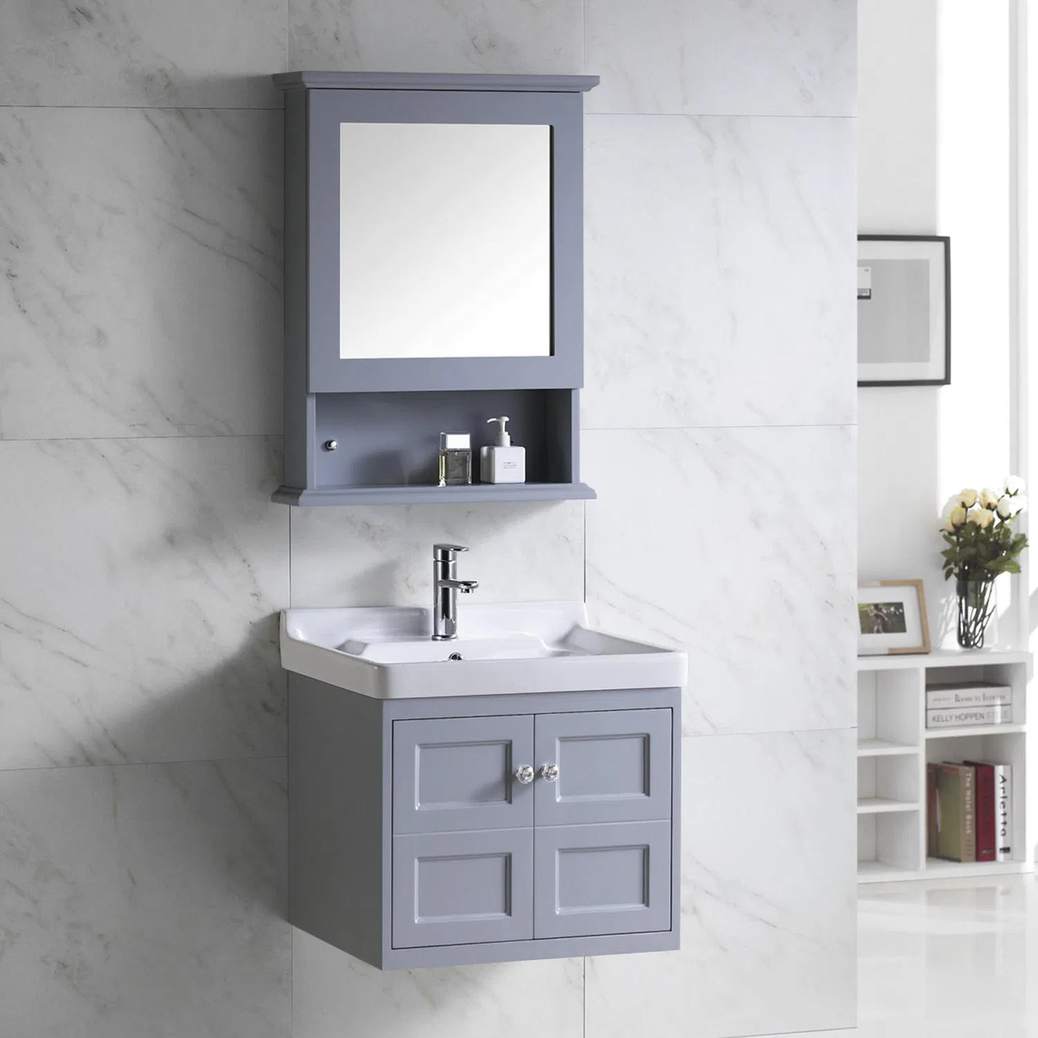 Wall Mount Single Bathroom Vanity Bathroom Sink with Drawer Cabinet for Toilets
