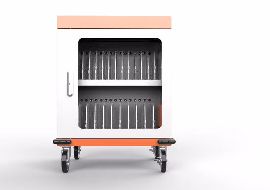 32 Ports AC Ipads Laptops Charging and Storage Cart Cabinets with Casters